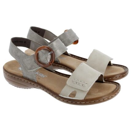 Rieker Regina 608Z3-60 Sandals – Beige – Womens Sandals, Sliders & Toe Posts - Crep Direct UK