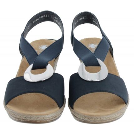 Rieker 624h6 Wedge Sandals – Pazifik Blue – Womens Sandals, Sliders & Toe Posts - Crep Direct UK