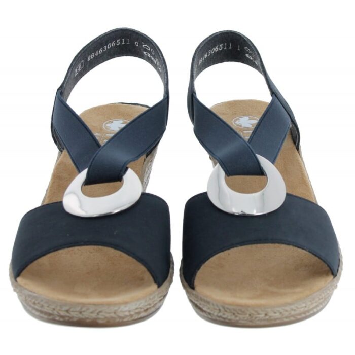 Rieker 624h6 Wedge Sandals – Pazifik Blue – Womens Sandals, Sliders & Toe Posts - Crep Direct UK