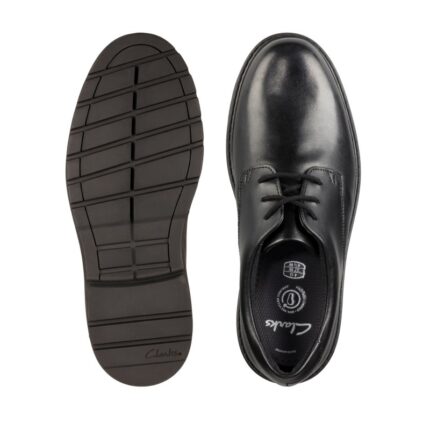 Clarks Loxham Derby Youth School Shoes – Black Leather – Boys School Shoes - Crep Direct UK
