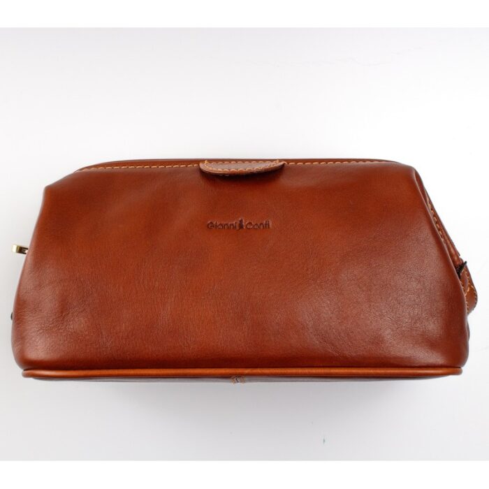Gianni Conti 915022 Washbag – Cognac Leather – Mens Wallets, Bags and Accessories - Crep Direct UK