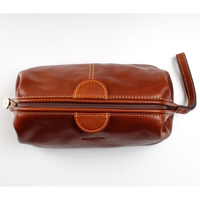 Gianni Conti 915022 Washbag – Cognac Leather – Mens Wallets, Bags and Accessories - Crep Direct UK