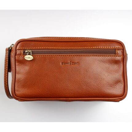 Gianni Conti 915151 Washbag - Tan Leather - Mens Wallets, Bags and Accessories