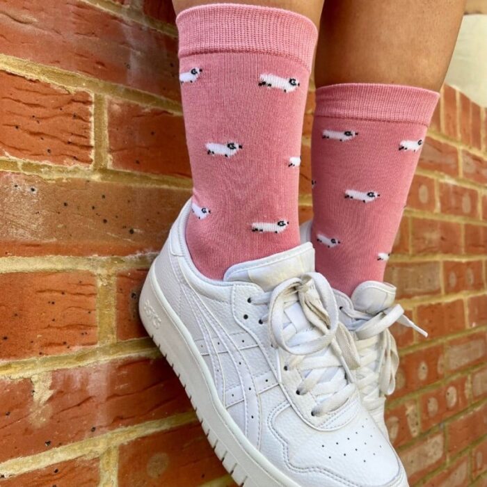 Swole Panda Sheep Bamboo Socks – Pink – Ladies Clothing - Crep Direct UK