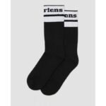 Dr. Martens Athletic Logo Socks – Black/White Textile – Mens Clothing - Crep Direct UK