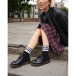 Dr. Martens Athletic Logo Socks – Black/White Textile – Mens Clothing - Crep Direct UK