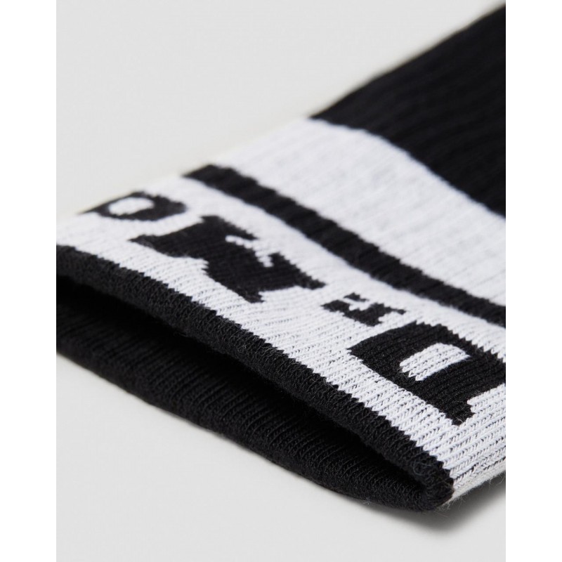 Dr. Martens Athletic Logo Socks – Black/White Textile – Mens Clothing - Crep Direct UK