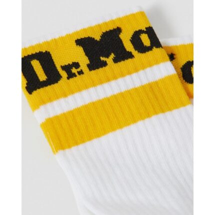 Dr. Martens Athletic Logo Socks – White/Yellow Textile – Mens Clothing - Crep Direct UK