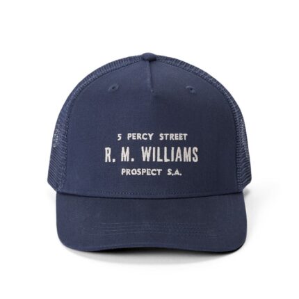 R. M. Williams Stencil Trucker Cap – Navy Cotton – Mens Clothing - Crep Direct UK R. M. Williams Stencil Trucker Cap – Navy Cotton – Mens Clothing - Crep Direct UK