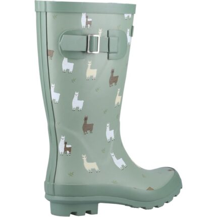 Cotswold Farmyard Junior Wellingtons – Green Alpaca – Girls Wellies - Crep Direct UK