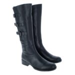 Gabor Adieu 91.606 Knee High Boots – Black Leather – Womens Boots - Crep Direct UK