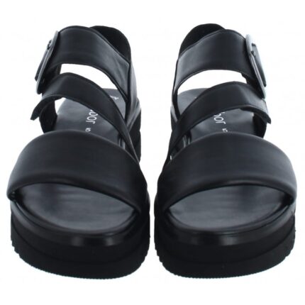 Gabor Amarillo 64.627 Sandals – Black Leather – Womens Sandals, Sliders & Toe Posts - Crep Direct UK