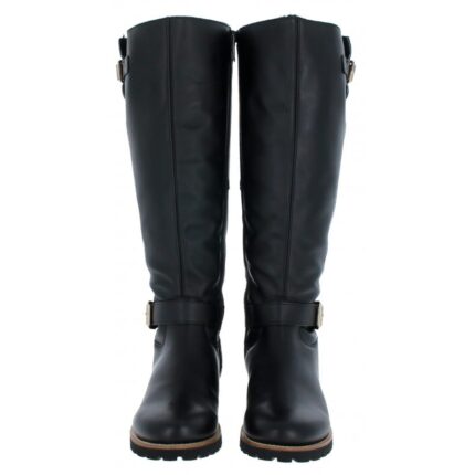 Panama Jack Amberes Igloo Trav Knee High Boots – Black Leather – Womens Boots - Crep Direct UK