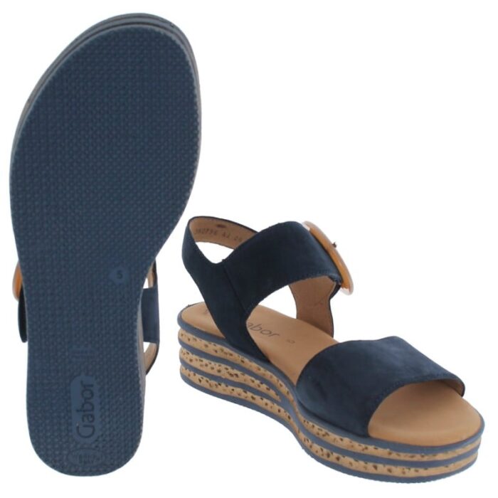 Gabor Andre 64.550 Sandals – Blue Nubuck – Womens Sandals, Sliders & Toe Posts - Crep Direct UK