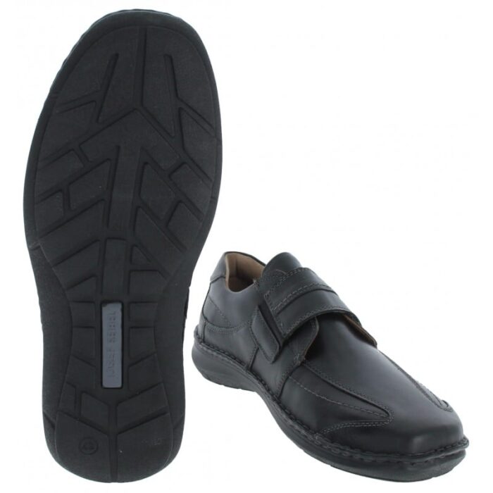 Josef Seibel New Anvers 02 44902 Velcro Shoes – Black Leather – Mens Shoes - Crep Direct UK