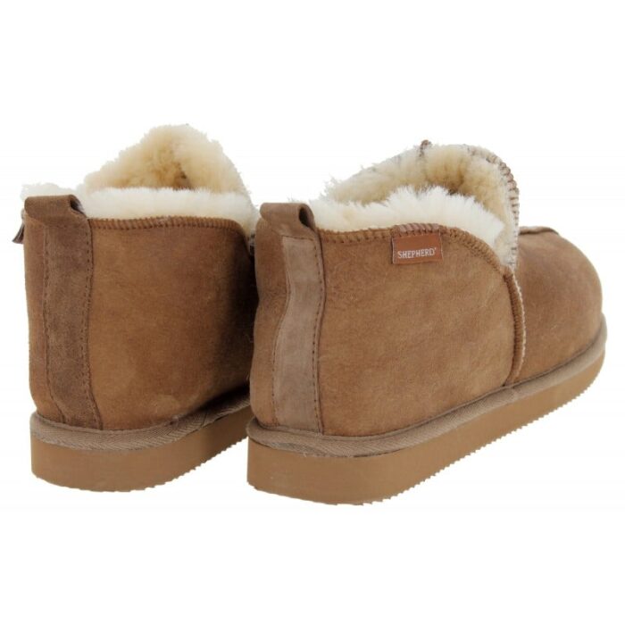 Shepherd of Sweden Annie Ladies Sheepskin Slippers – Antique/Cognac – Womens Slippers - Crep Direct UK