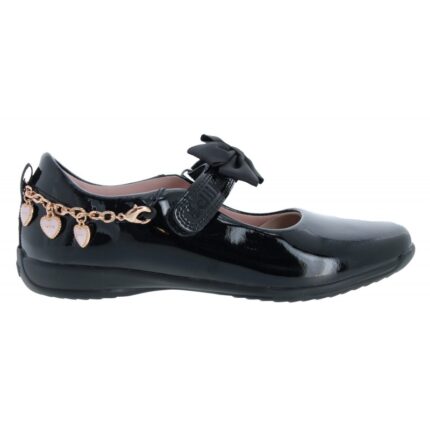 Lelli Kelly Annie LKSA8428 Love Heart School Shoes – Black Patent – Girls School Shoes - Crep Direct UK