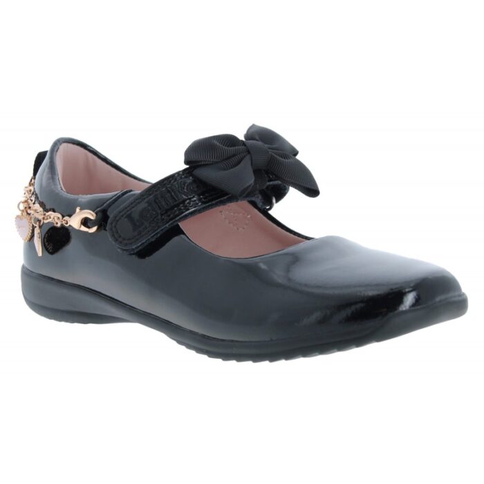 Lelli Kelly Annie LKSA8428 Love Heart School Shoes – Black Patent – Girls School Shoes - Crep Direct UK