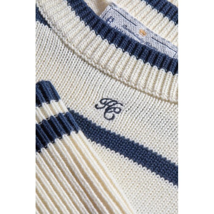Holland Cooper Antonia Crew Neck Knit – Natural Stripe – Ladies Clothing - Crep Direct UK