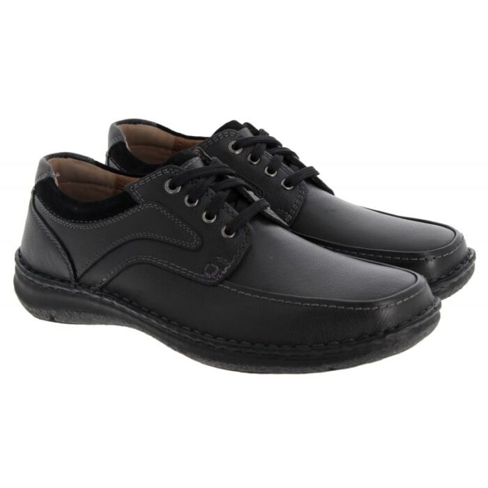 Josef Seibel Anvers 62 43662 Lace-Up Shoes – Schwarz Leather – Mens Shoes - Crep Direct UK