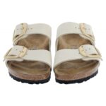 Birkenstock Arizona 1026585 Big Buckle Sandals – Ecru Nubuck Leather – Womens Sandals, Sliders & Toe Posts - Crep Direct UK