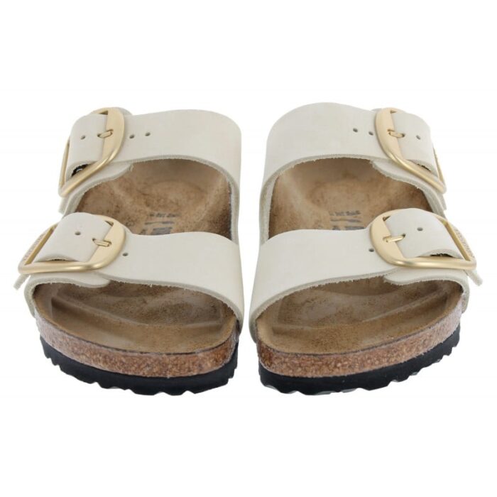 Birkenstock Arizona 1026585 Big Buckle Sandals – Ecru Nubuck Leather – Womens Sandals, Sliders & Toe Posts - Crep Direct UK