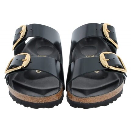 Birkenstock Arizona 1021476 Big Buckle – Black High-Shine Leather – Womens Sandals, Sliders & Toe Posts - Crep Direct UK