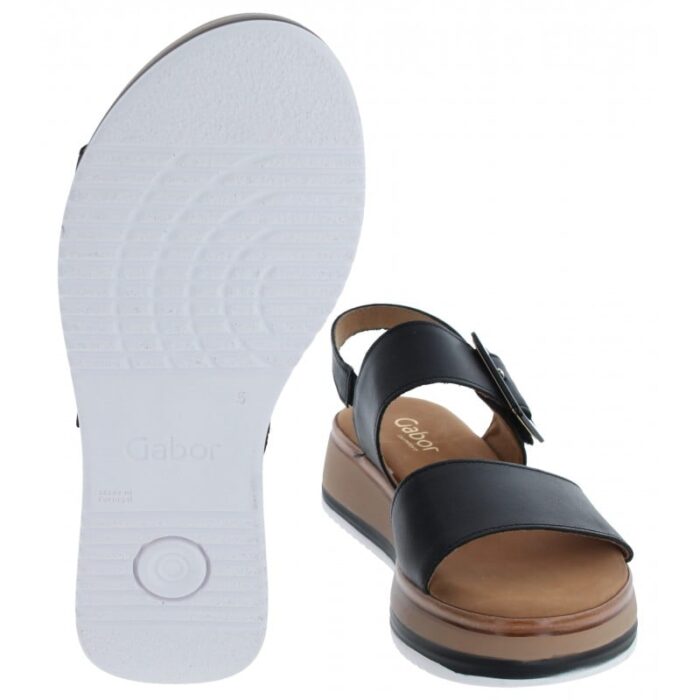 Gabor Aviemore 42.744 Sandals – Black Leather – Womens Sandals, Sliders & Toe Posts - Crep Direct UK