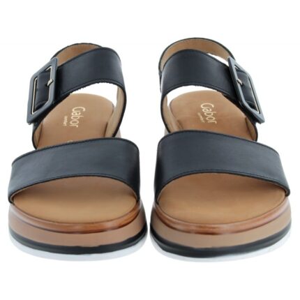 Gabor Aviemore 42.744 Sandals – Black Leather – Womens Sandals, Sliders & Toe Posts - Crep Direct UK
