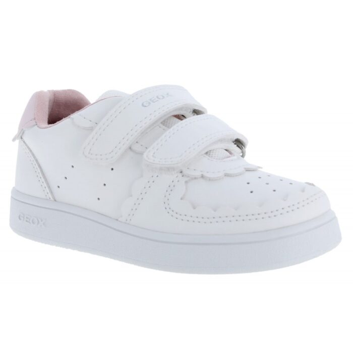 Geox B555MA Eclyper Trainers – White/Light Pink – Girls Shoes - Crep Direct UK