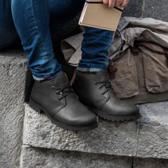 Panama Jack Bota Panama Boots – Black Leather – Mens Boots - Crep Direct UK