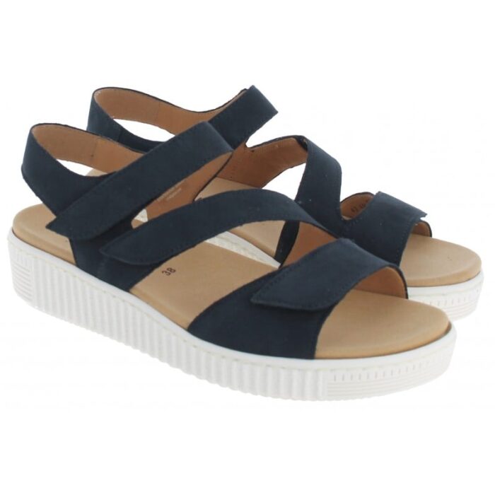 Gabor Ball 63.600 Flat Sandals – Nightblue Nubuck – Womens Sandals, Sliders & Toe Posts - Crep Direct UK