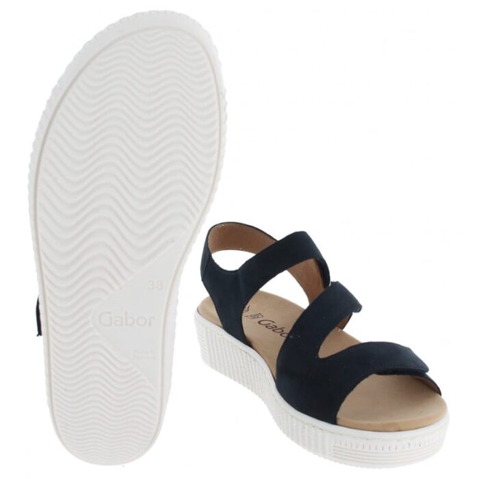 Gabor Ball 63.600 Flat Sandals – Nightblue Nubuck – Womens Sandals, Sliders & Toe Posts - Crep Direct UK