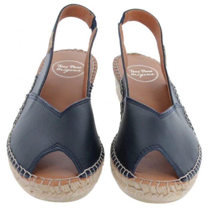 Toni Pons Bernia-P Peep Toe Espadrilles – Mari Leather – Womens Espadrilles - Crep Direct UK