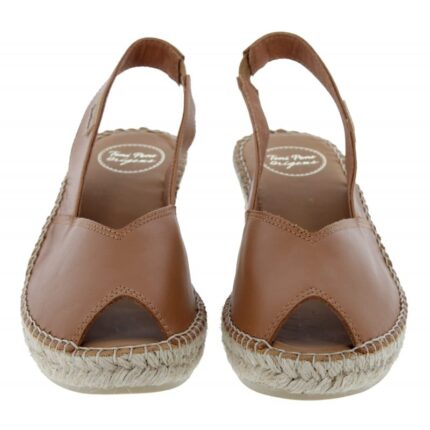 Toni Pons Bernia-P Peep Toe Espadrilles – Cuiro Leather – Womens Espadrilles - Crep Direct UK