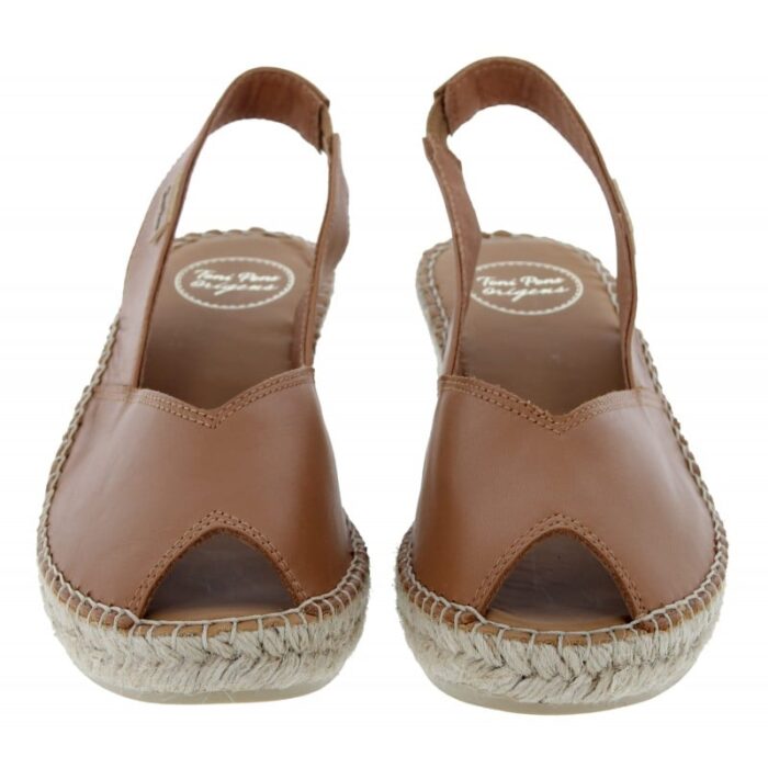 Toni Pons Bernia-P Peep Toe Espadrilles – Cuiro Leather – Womens Espadrilles - Crep Direct UK