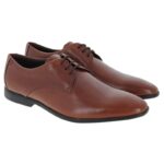Clarks Boswyn Lace Shoes – Dark Tan Leather – Mens Shoes - Crep Direct UK