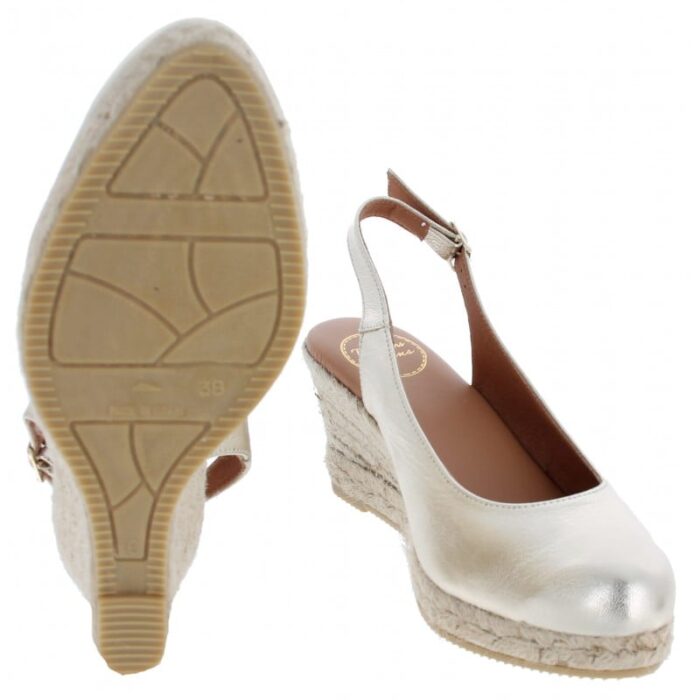 Toni Pons Bremen-5P Espadrilles – Platinum Leather – Womens Espadrilles - Crep Direct UK