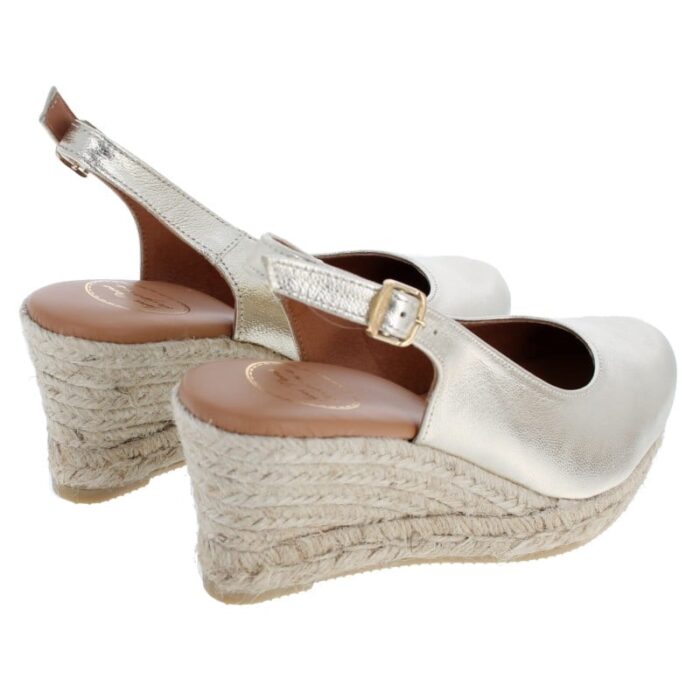 Toni Pons Bremen-5P Espadrilles – Platinum Leather – Womens Espadrilles - Crep Direct UK
