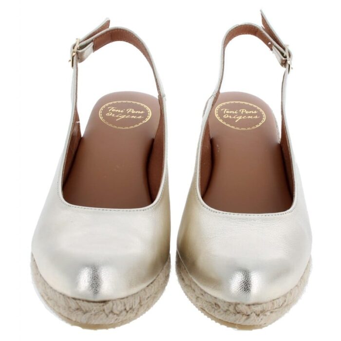 Toni Pons Bremen-5P Espadrilles – Platinum Leather – Womens Espadrilles - Crep Direct UK