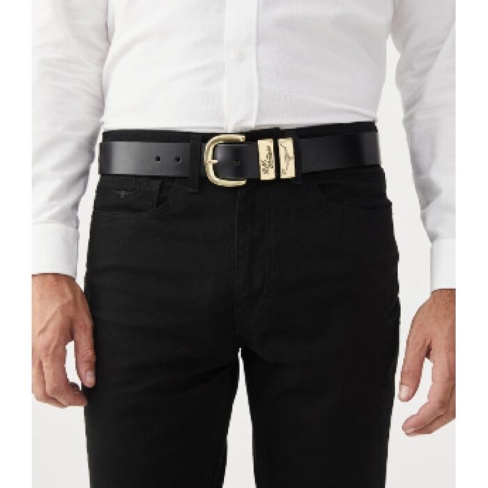 R. M. Williams 3 Piece Solid Hide Belt – Black – Mens Belts - Crep Direct UK