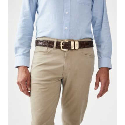 R. M. Williams Crocodile Drover 1.5″ Belt CB660 – Chestnut – Mens Belts - Crep Direct UK