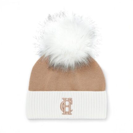 Holland Cooper Chelsea Merino Bobble Hat - Camel - Ladies Clothing