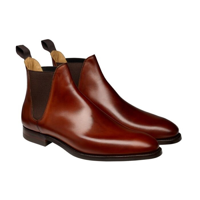 Crockett & Jones Crockett & Jones Chelsea 8 Boots – Chestnut Burnished Calf – Mens Boots - Crep Direct UK