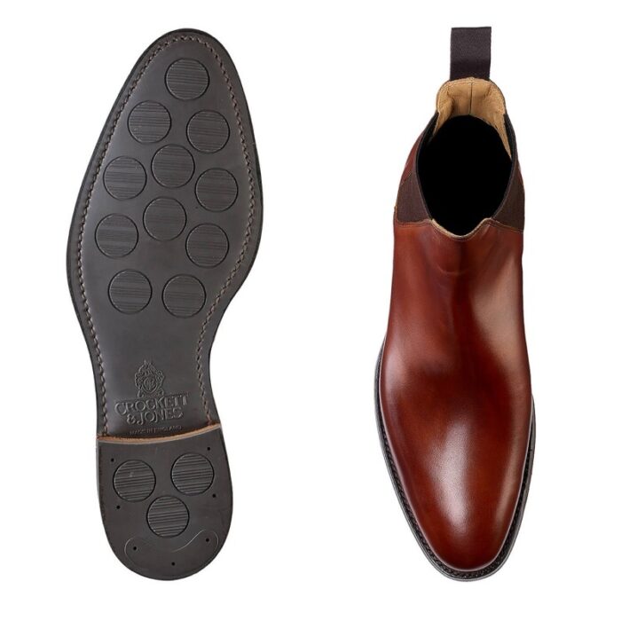 Crockett & Jones Crockett & Jones Chelsea 8 Boots – Chestnut Burnished Calf – Mens Boots - Crep Direct UK
