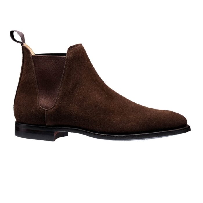 Crockett & Jones Crockett & Jones Chelsea 8 Boots – Dark Brown Suede – Mens Boots - Crep Direct UK
