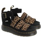 Dr. Martens Clarissa II Quad Sandals – Leopard/Black Leather – Womens Sandals, Sliders & Toe Posts - Crep Direct UK
