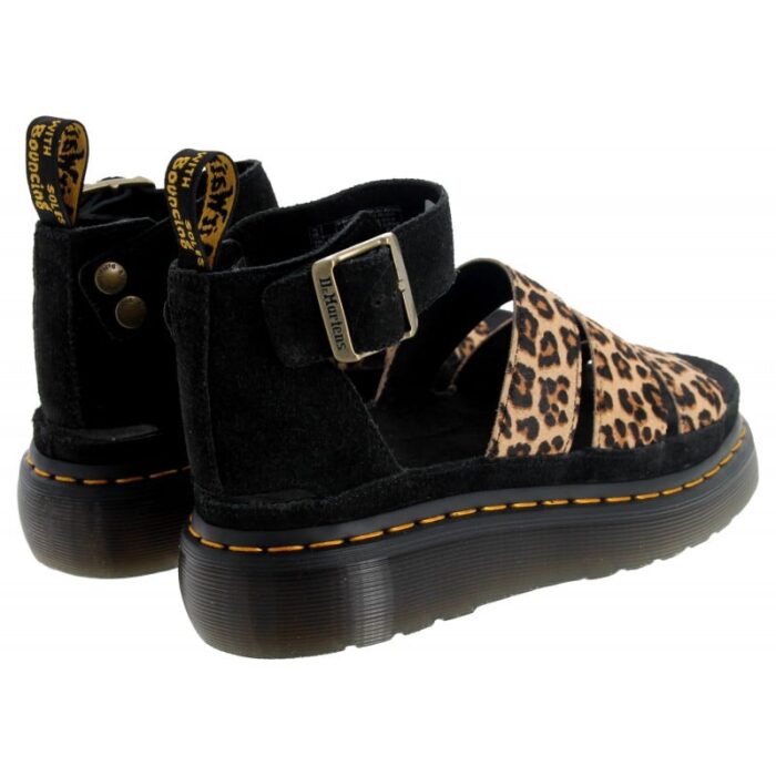 Dr. Martens Clarissa II Quad Sandals – Leopard/Black Leather – Womens Sandals, Sliders & Toe Posts - Crep Direct UK