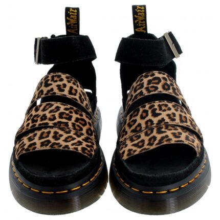 Dr. Martens Clarissa II Quad Sandals – Leopard/Black Leather – Womens Sandals, Sliders & Toe Posts - Crep Direct UK