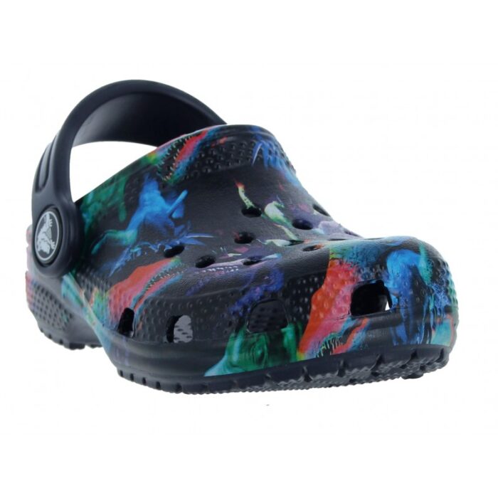 Crocs Toddler Classic Dino Clogs 208303 – Deep Navy Multi – Boys Sandals - Crep Direct UK